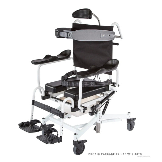 ActiveAid 285TR Rehab Shower/Commode Chair-Tilt, Recline, Seat Height Adjustment